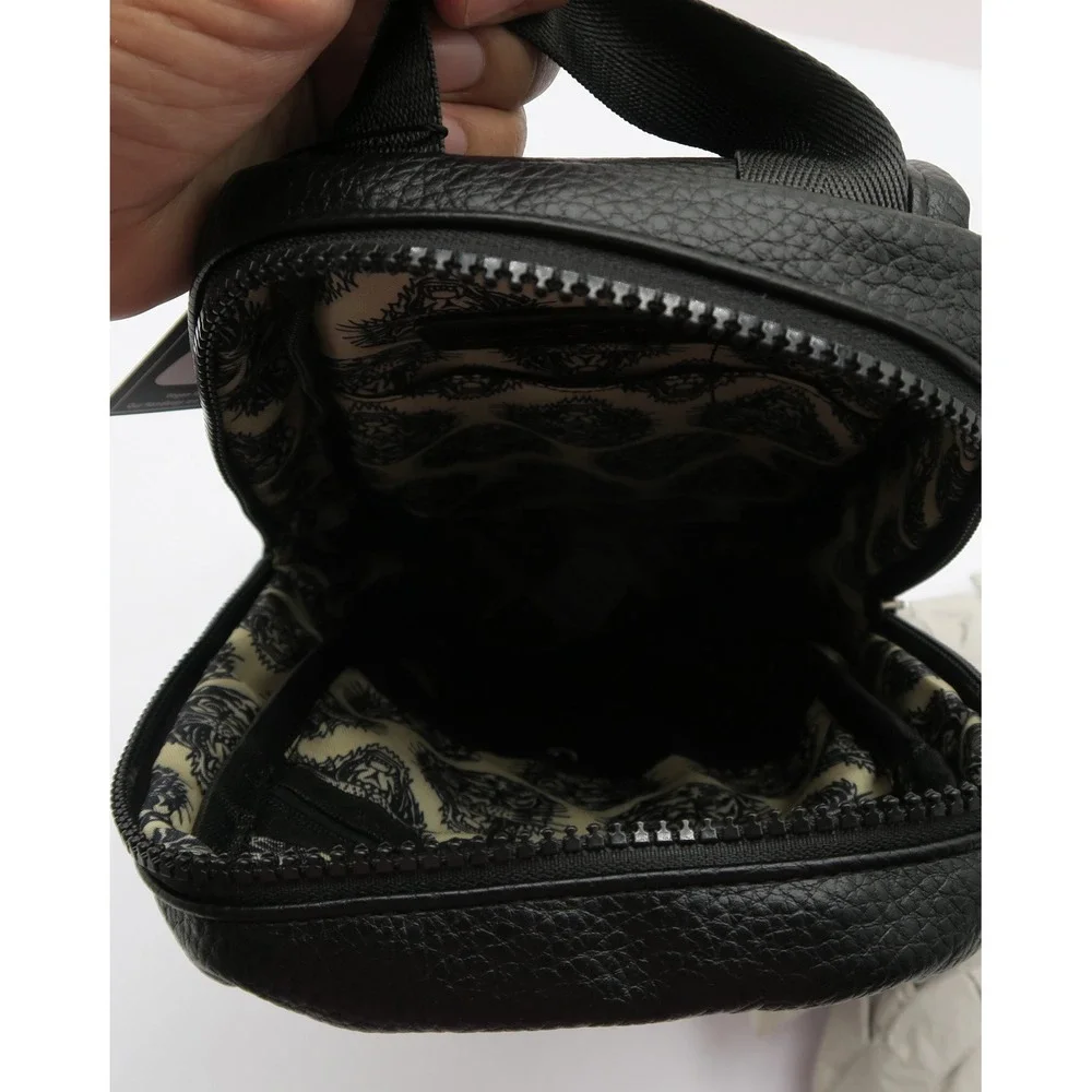 Ed Hardy Mens Black Eagle Skull Sling Bag Crossbody Backpack NEW